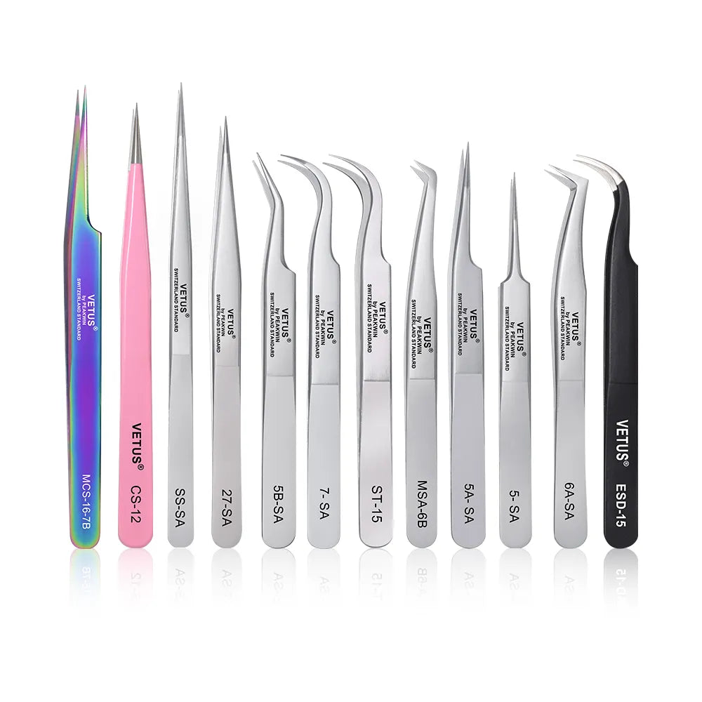VETUS Precision Eyelash Tweezers: For Stunning Extensions and Perfect Brows