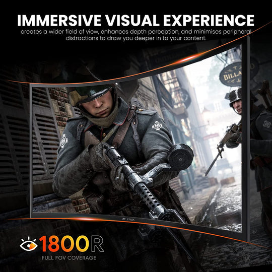 27" 144Hz/165Hz Curved Gaming Monitor, Full HD 1080P 1800R Frameless Computer Monitor, 1Ms GTG with Freesync, Low Motion Blur, Eye Care, VESA, Displayport, HDMI, Black