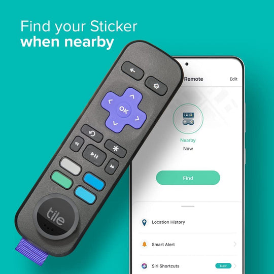 Sticker 1-Pack. Small Bluetooth Tracker, Remote Finder and Item Locator, Pets and More; up to 250 Ft. Range. Water-Resistant. Phone Finder. Ios and Android Compatible, Black