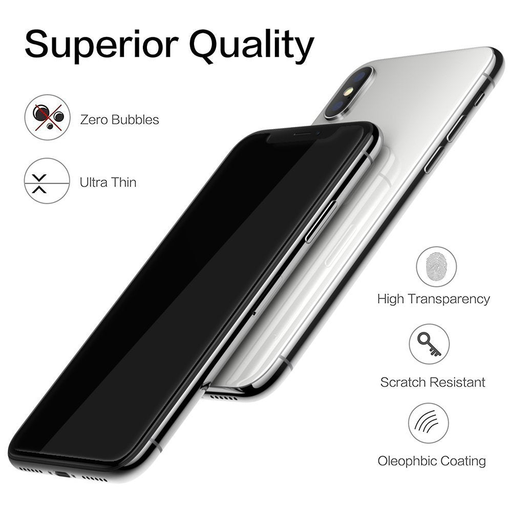 Privacy Anti-Spy Full Cover Tempered Glass Screen Protector for iPhone 11 Pro Max (6.5in) / XS Max (Privacy)