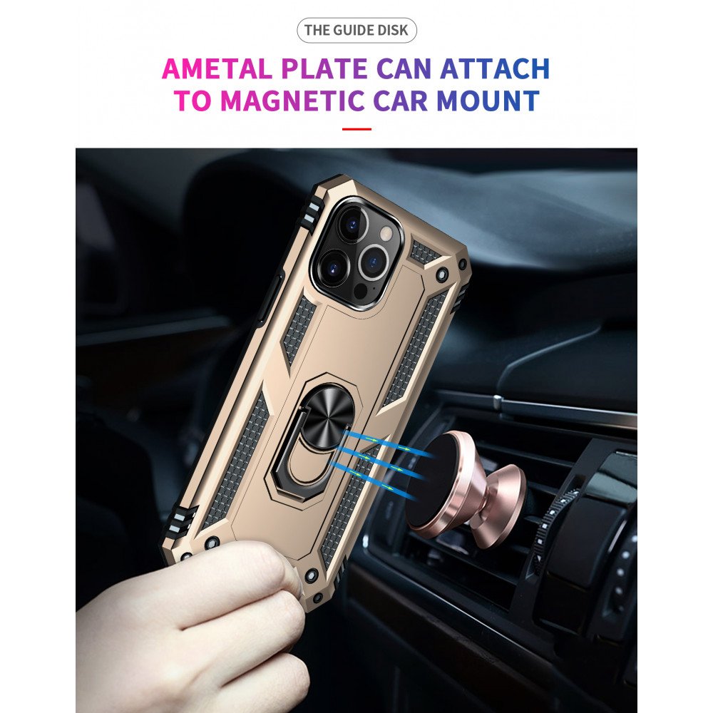 Tech Armor Ring Stand Grip Case with Metal Plate for Apple iPhone 13 Pro Max