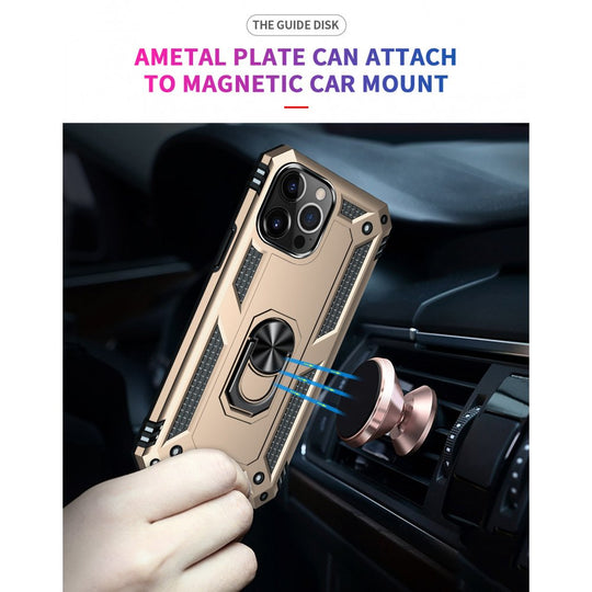 Tech Armor Ring Stand Grip Case with Metal Plate for Apple iPhone 13 Pro Max
