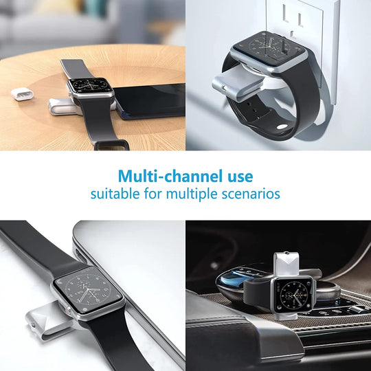 2-in-1 Magnetic Wireless Charger for Apple Watch - Ultra Fast Charging Station for iWatch Series 9-4, USB-A/C Portable Charger