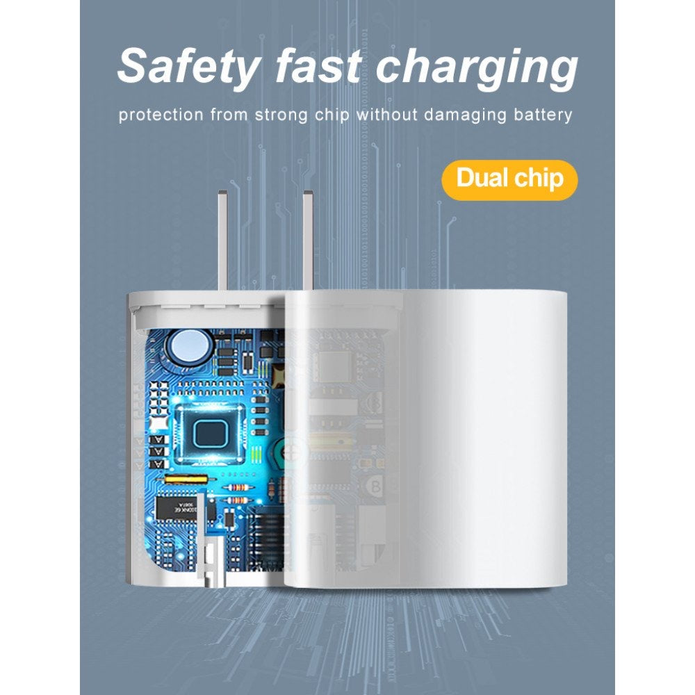 USB-A and USB-C 2.4A Dual 2 Port House Wall Charger