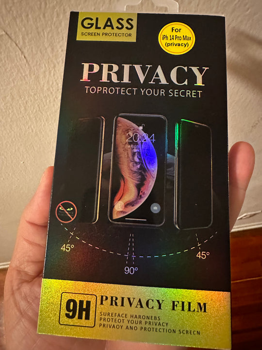 Privacy Anti-Spy Full Cover Tempered Glass Screen Protector for Apple iPhone 14 Plus [6.7] / iPhone 13 Pro Max [6.7] (Black)