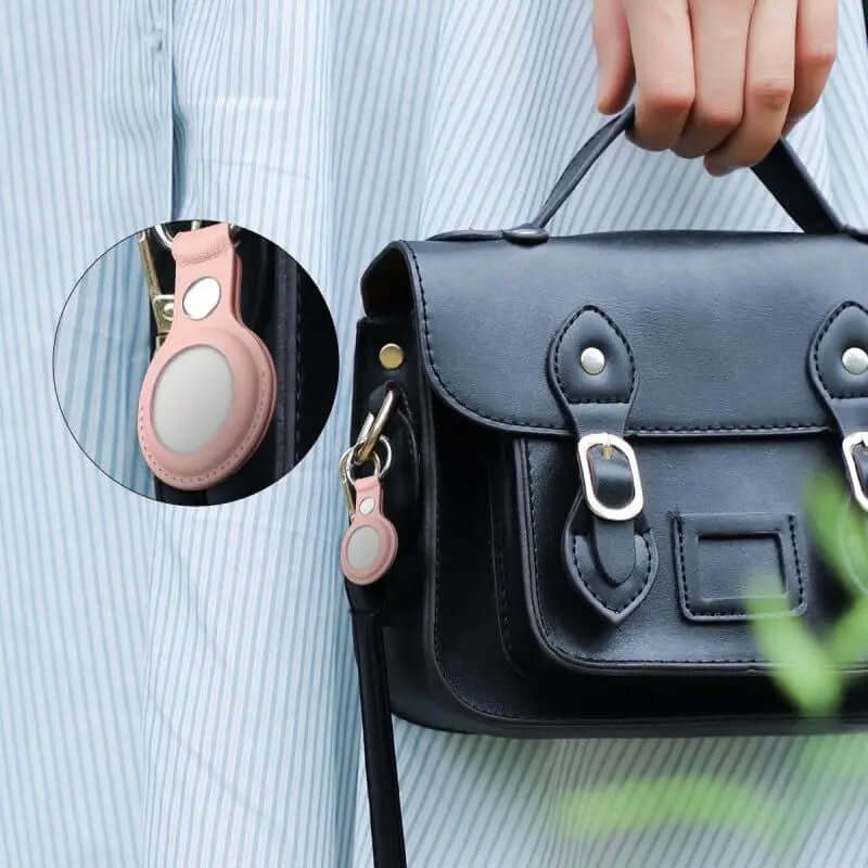 4 Pack Airtag Holder, Air Tag Keychain, PU Leather Airtag Case, Air Tagsmate for Luggage, Keys,Pets,Bags.