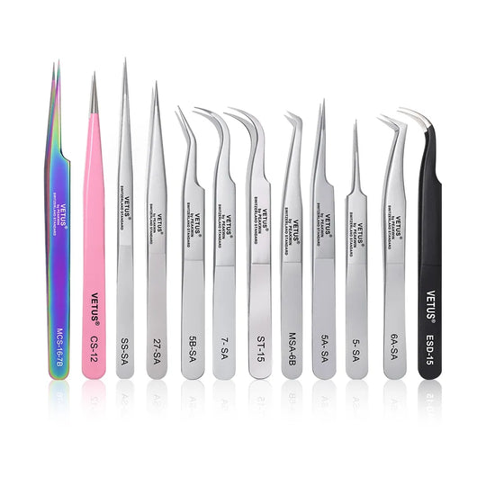 VETUS Precision Eyelash Tweezers: For Stunning Extensions and Perfect Brows