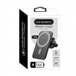 Car Magnetic Magsafe Style Magnetic Airvent Holder Wireless Charger 15W T200 for Apple iPhone XMax/11/12/13/14  / Magsafe Case (Black)