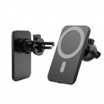 Car Magnetic Magsafe Style Magnetic Airvent Holder Wireless Charger 15W T200 for Apple iPhone XMax/11/12/13/14  / Magsafe Case (Black)