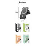 Car Magnetic Magsafe Style Magnetic Airvent Holder Wireless Charger 15W T200 for Apple iPhone XMax/11/12/13/14  / Magsafe Case (Black)