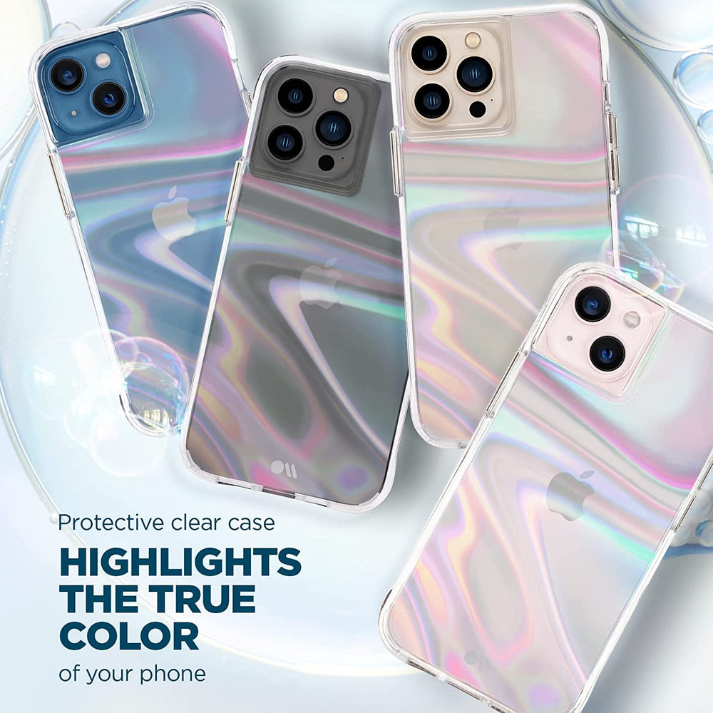 Iphone 13 Pro Case - Soap Bubble [10FT Drop Protection] [Wireless Charging Compatible] Luxury Cover with Iridescent Swirl Effect for Iphone 13 Pro 6.1", Anti-Scratch, Shockproof Materials