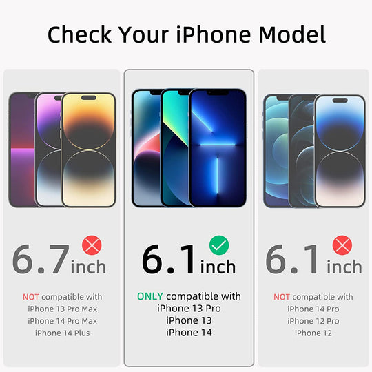 Privacy Screen Protector for Iphone 13/13 Pro/14 [2-Pack][6.1 Inch] Display Tempered Glass Film with Easy Installation Frame, Ultra HD, 9H Hardness, Scratch Resistant, Case Friendly, Full Coverage