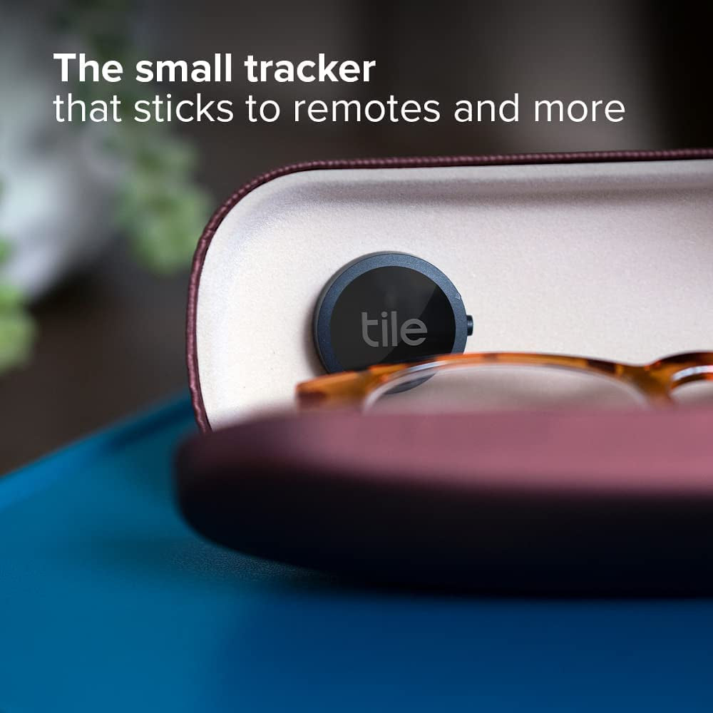 Sticker 1-Pack. Small Bluetooth Tracker, Remote Finder and Item Locator, Pets and More; up to 250 Ft. Range. Water-Resistant. Phone Finder. Ios and Android Compatible, Black