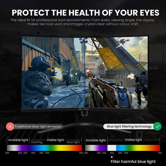 27" 144Hz/165Hz Curved Gaming Monitor, Full HD 1080P 1800R Frameless Computer Monitor, 1Ms GTG with Freesync, Low Motion Blur, Eye Care, VESA, Displayport, HDMI, Black