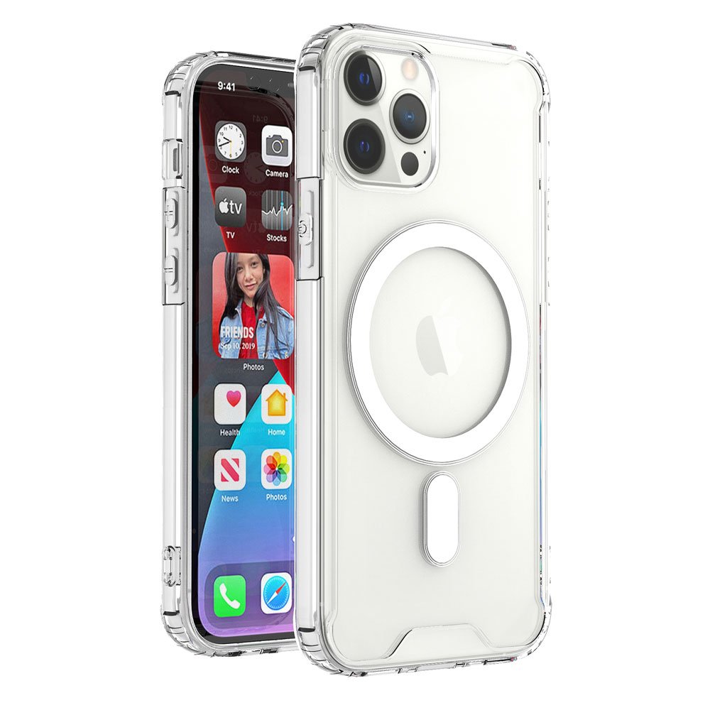 Pro MagSafe Magnetic Transparent Clear Edge Bumper Armor Case